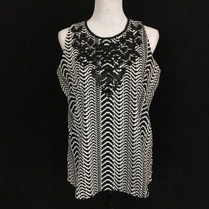 Women English Laundry Sleeveless Sequined Blouse M